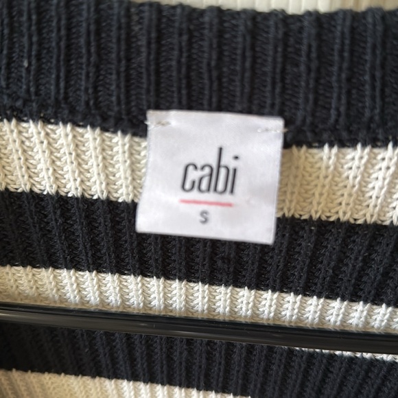 Cabi Black and White Striped Cardigan - Picture 3 of 5